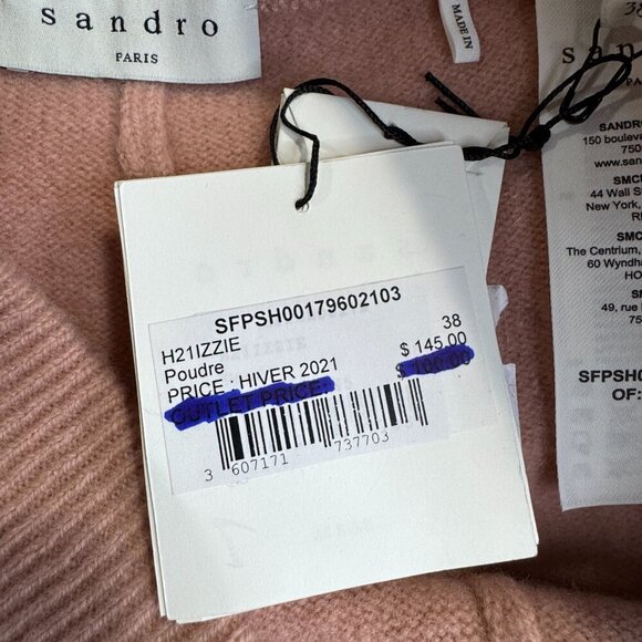 Sandro Paris Women's Izzie Shorts Size 38 6 US Medium Powder Pink NWT MSRP $145 - Picture 6 of 6